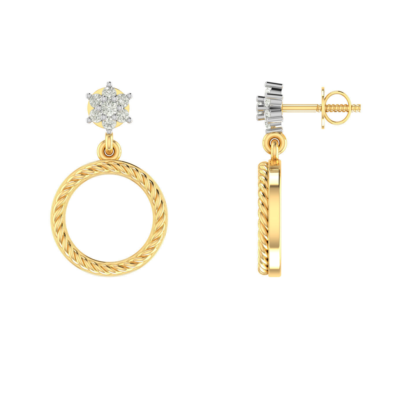 Light weight ring earrings pendant set 3dm stl 4 renders model  3D print model_13