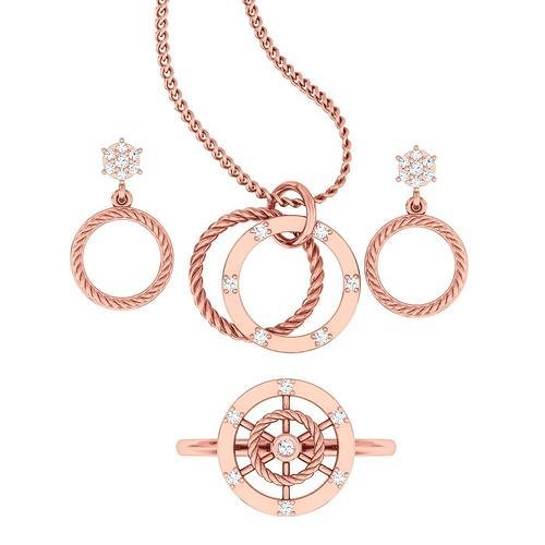Light weight ring earrings pendant set 3dm stl 4 renders model  3D print model