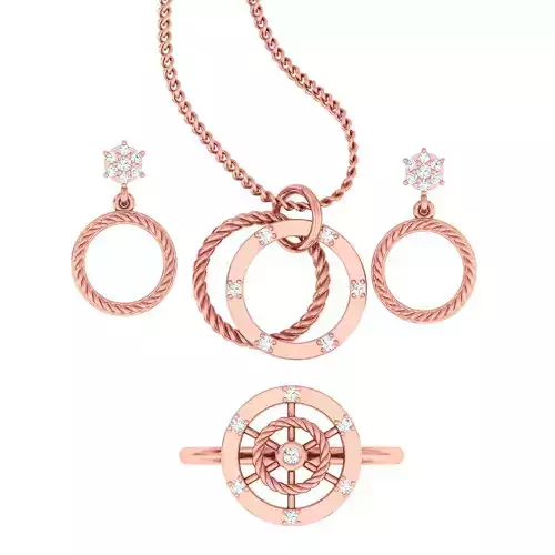 Light weight ring earrings pendant set 3dm stl 4 renders model  3D print model