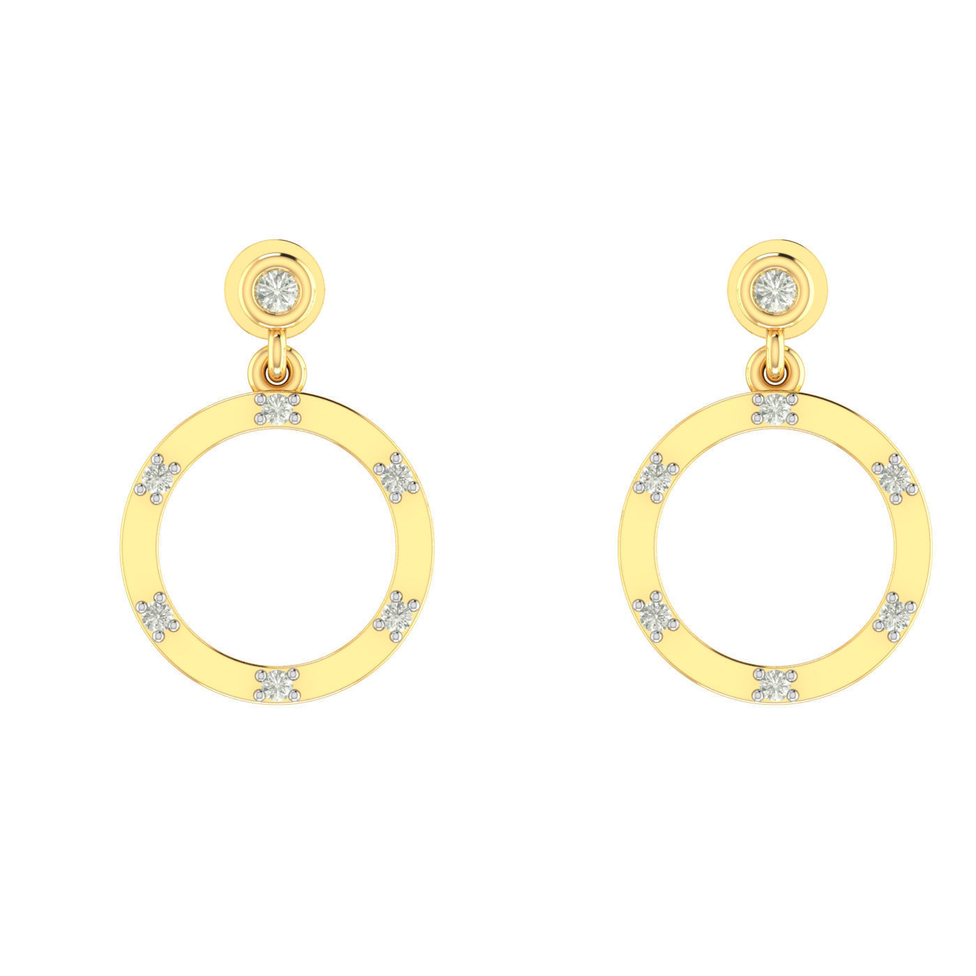 Light weight ring earrings pendant set 3dm stl 4 renders model  3D print model_3