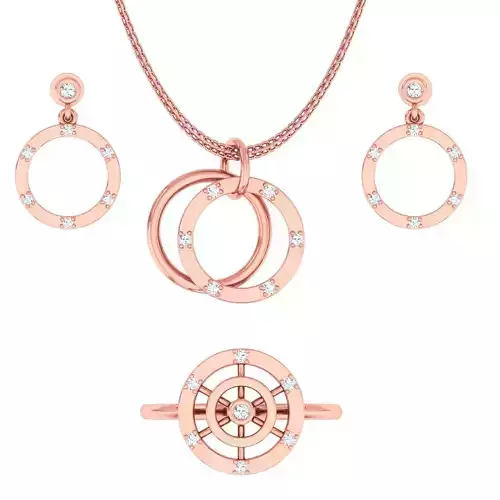 Light weight ring earrings pendant set 3dm stl 4 renders model  3D print model