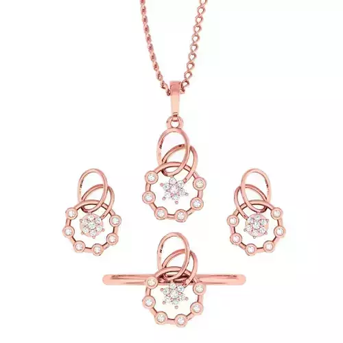 Light weight ring earrings pendant set 3dm stl 4 renders model  3D print model