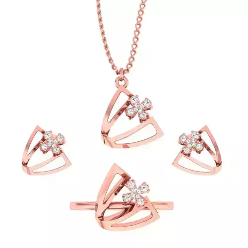 Light weight ring earrings pendant set 3dm stl 4 renders model  3D print model