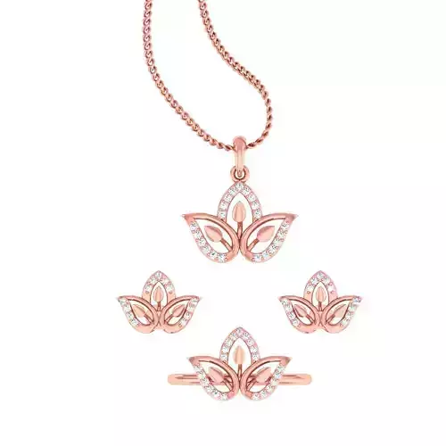 Light weight ring earrings pendant set 3dm stl 4 renders model  3D print model