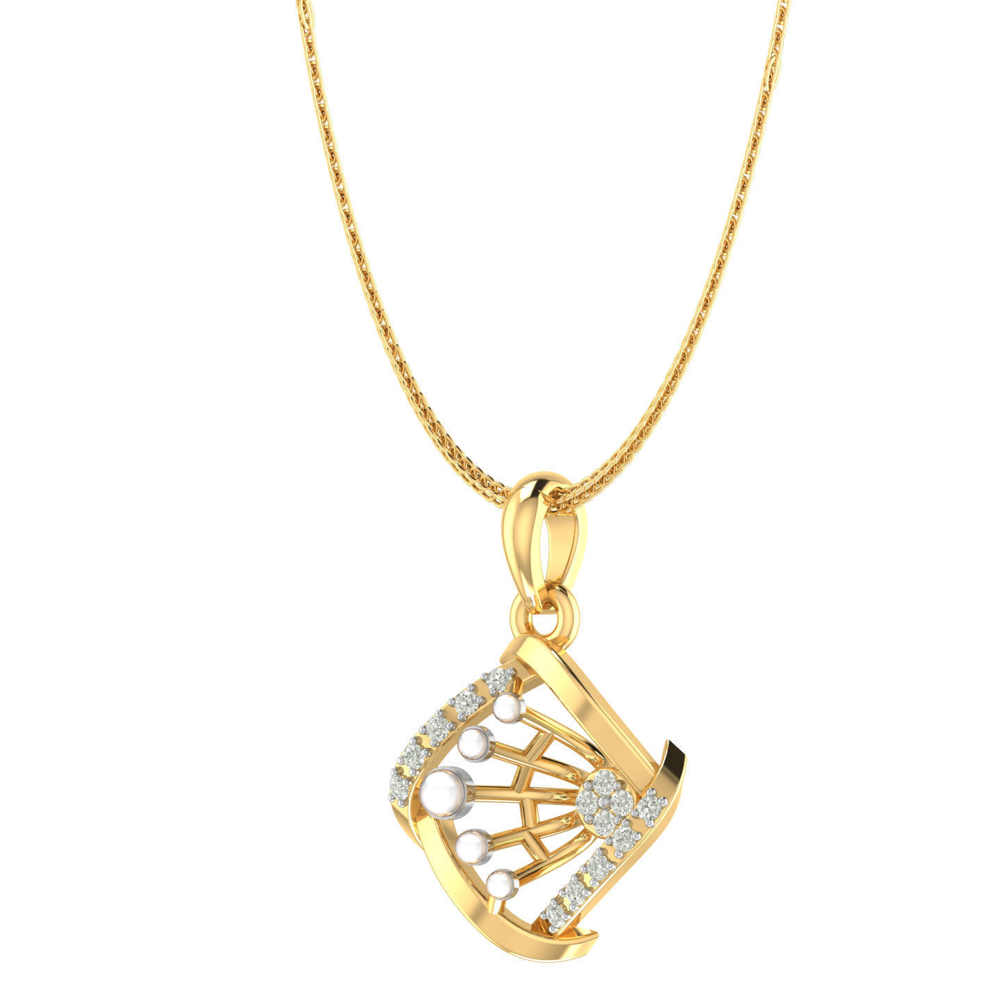 Light weight ring earrings pendant set 3dm stl 4 renders model  3D print model_7