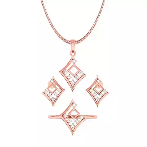 Light weight ring earrings pendant set 3dm stl 4 renders model 3D print model