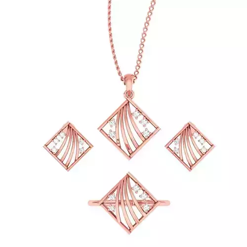 Light weight ring earrings pendant set 3dm stl 4 renders model  3D print model