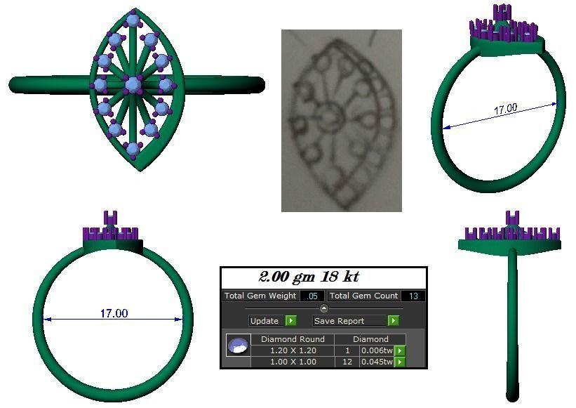 Light weight ring earrings pendant set 3dm stl 4 renders model  3D print model_18