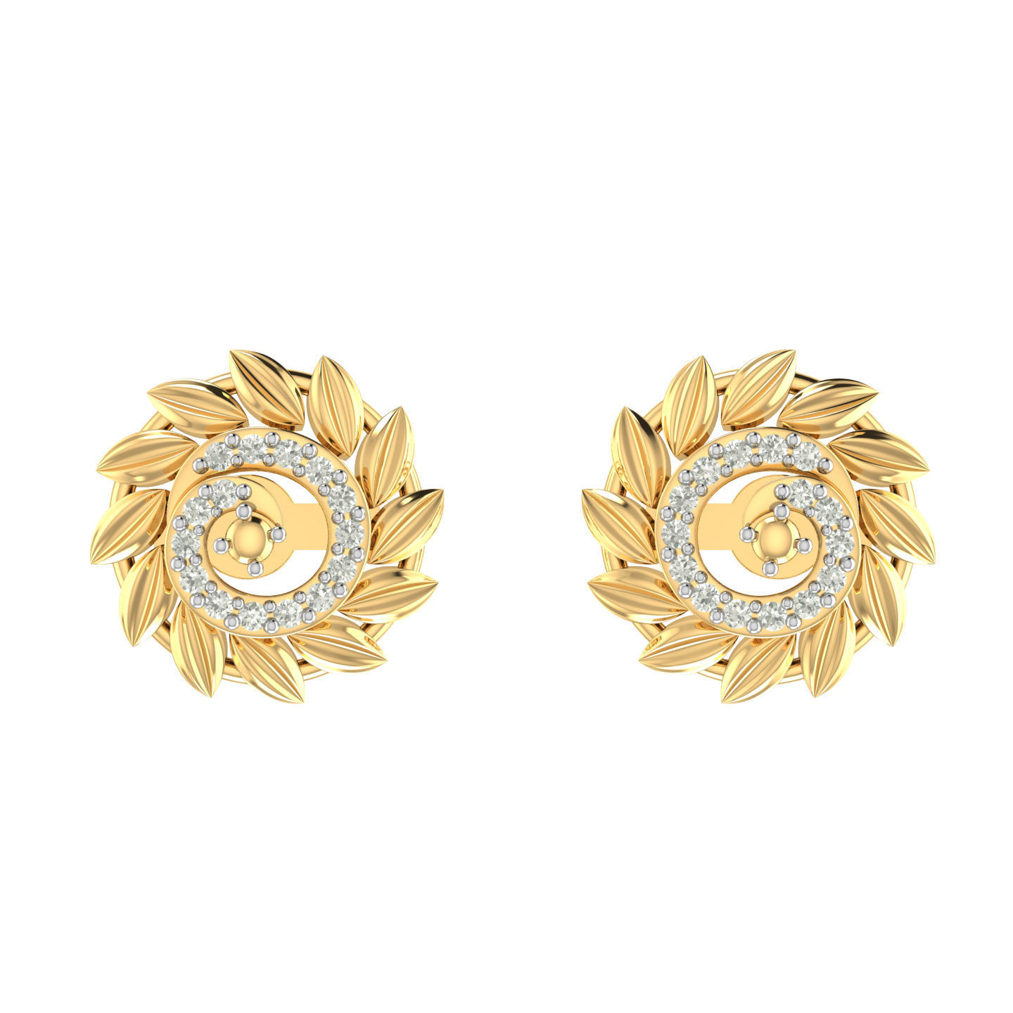 Light weight flower ring earrings pendant set 3dm stl  4 renders 3D print model_15