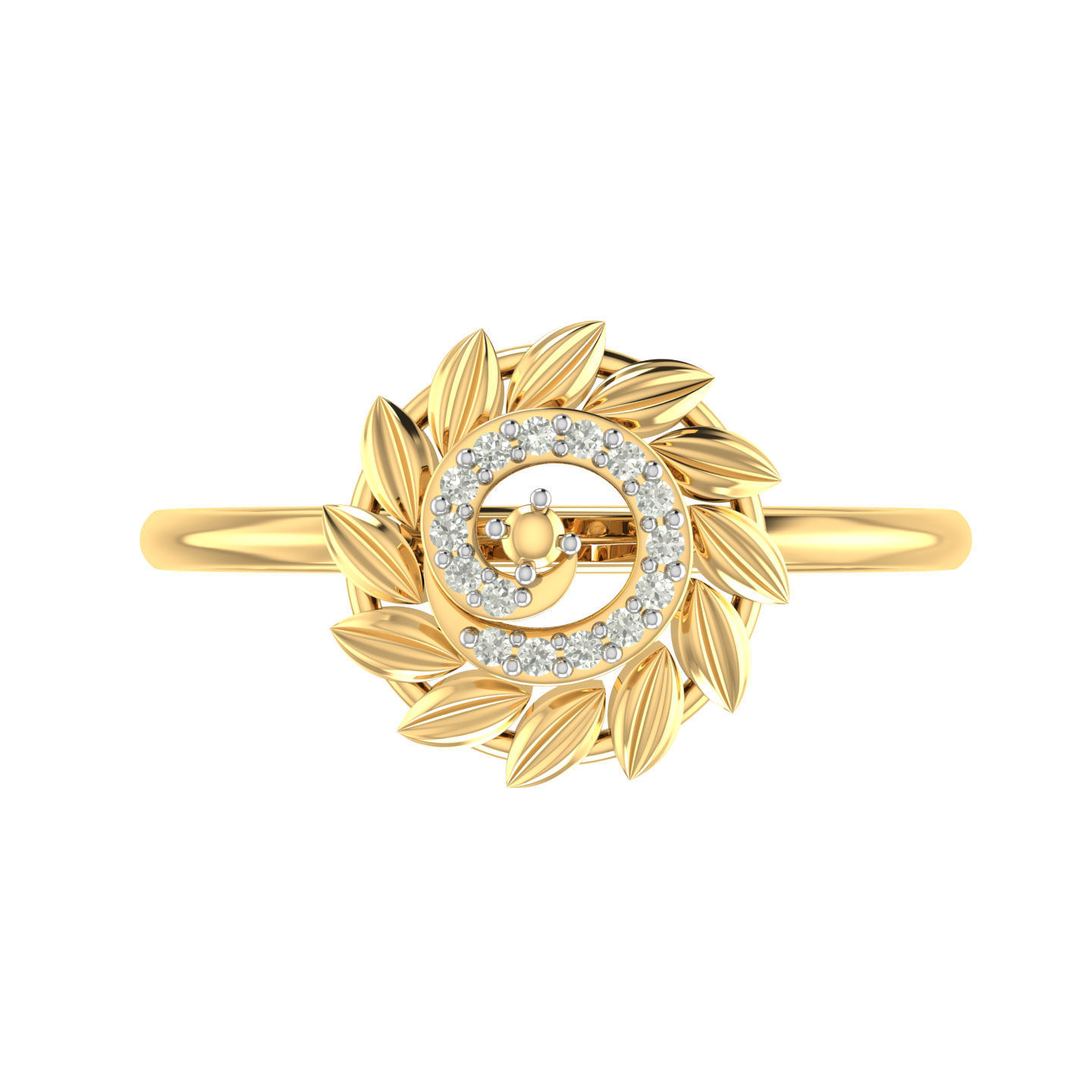 Light weight flower ring earrings pendant set 3dm stl  4 renders 3D print model_14