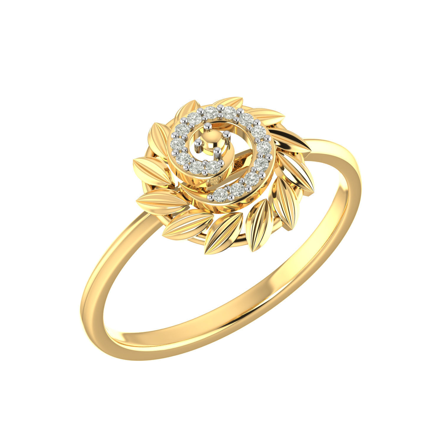 Light weight flower ring earrings pendant set 3dm stl  4 renders 3D print model_3