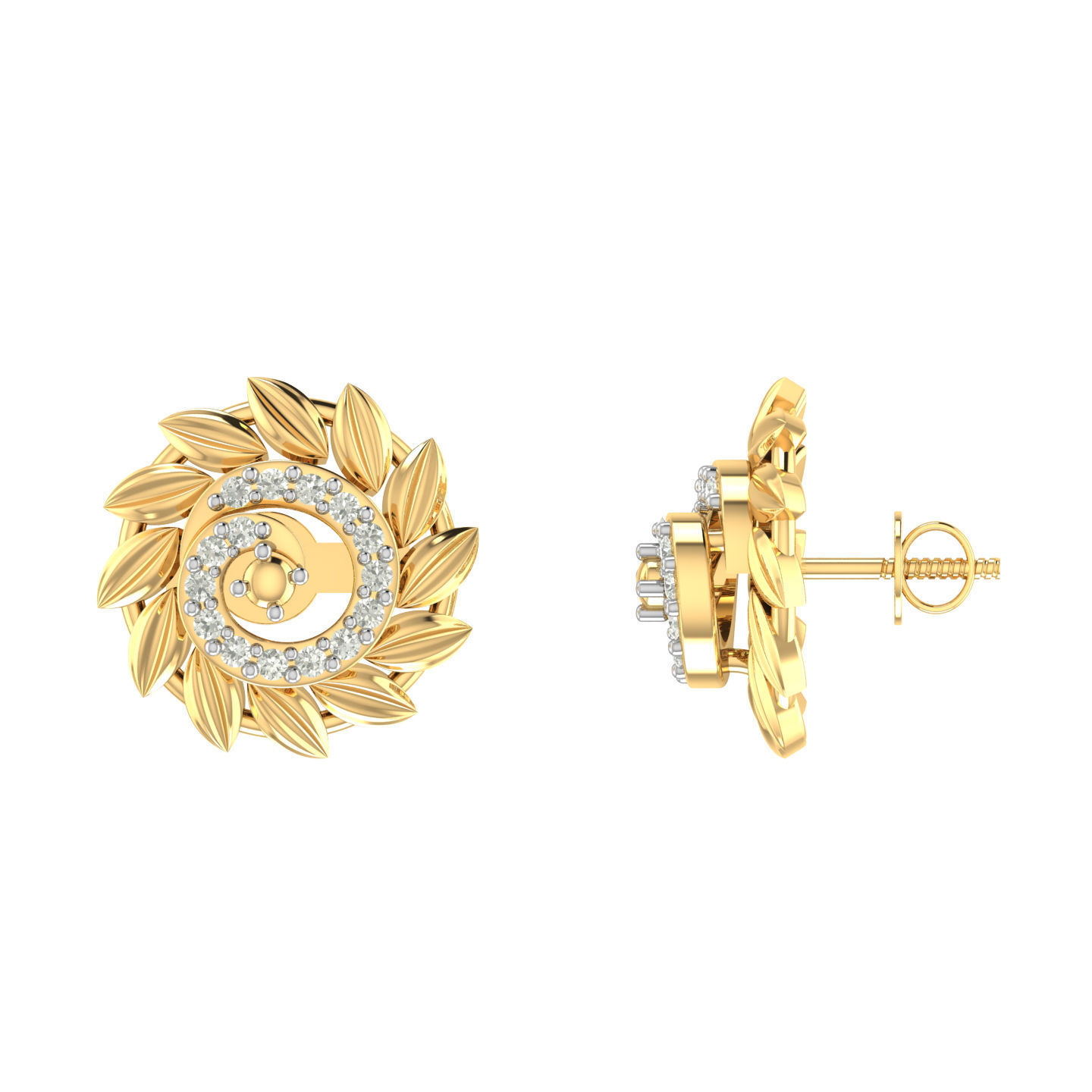 Light weight flower ring earrings pendant set 3dm stl  4 renders 3D print model_12