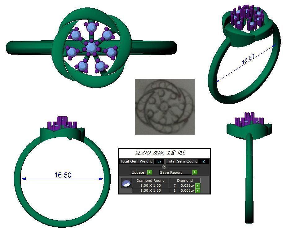 Light weight ring earrings pendant set 3dm stl 4 renders model  3D print model_18