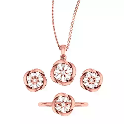 Light weight ring earrings pendant set 3dm stl 4 renders model  3D print model