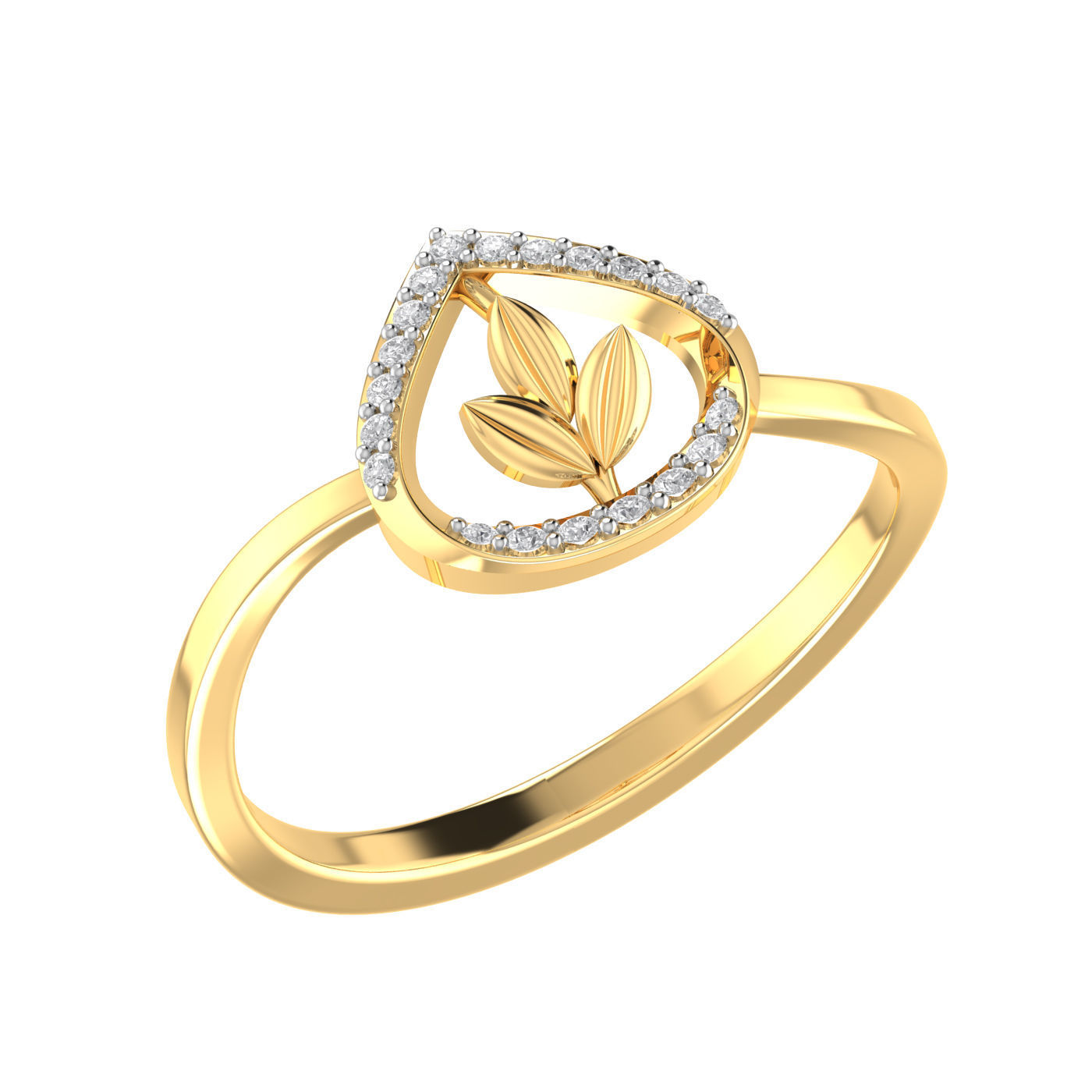 Light weight flower ring earrings pendant set 3dm stl 4 renders 3D print model_7