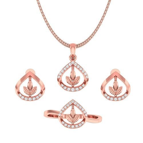 Light weight flower ring earrings pendant set 3dm stl 4 renders 3D print model