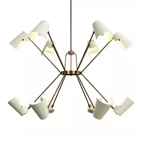 VINTAGE CHANDELIER IN ANTIQUE BRASS 12 ARM