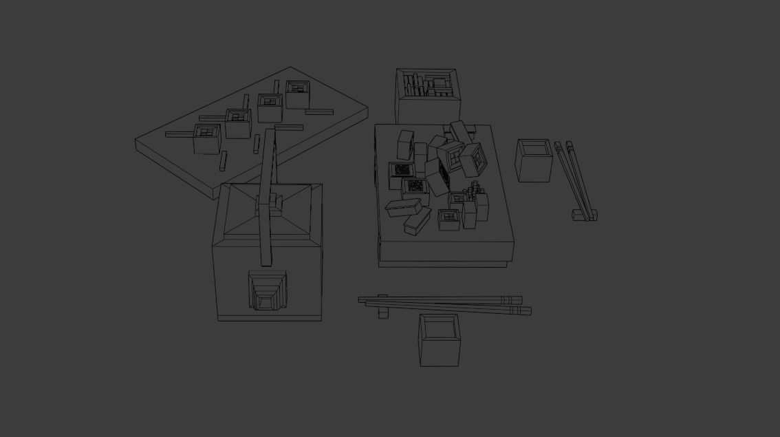 Cartoon sushi set model 3D model_35