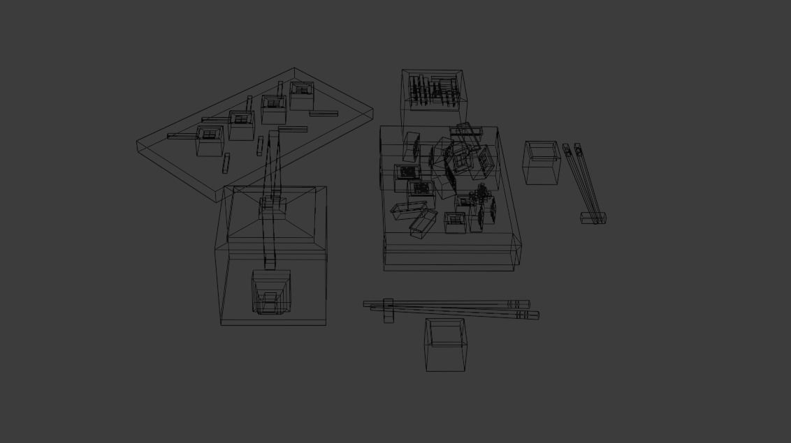 Cartoon sushi set model 3D model_36