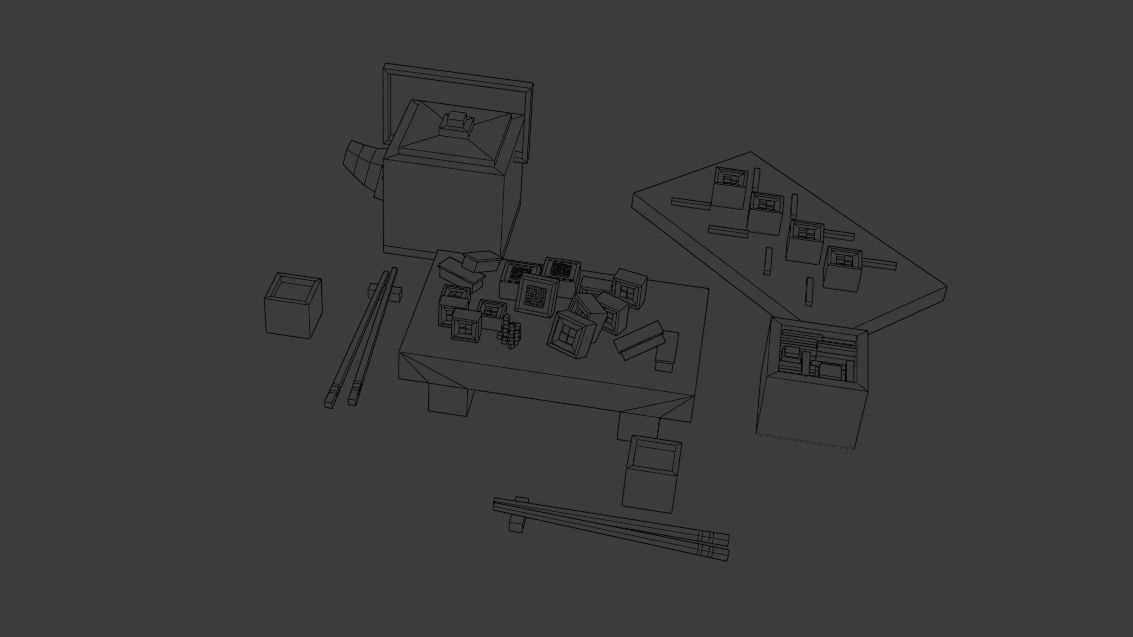 Cartoon sushi set model 3D model_15