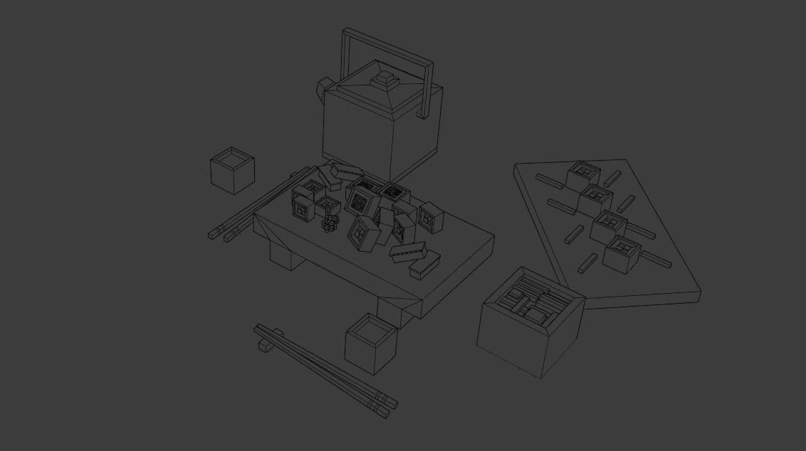 Cartoon sushi set model 3D model_18