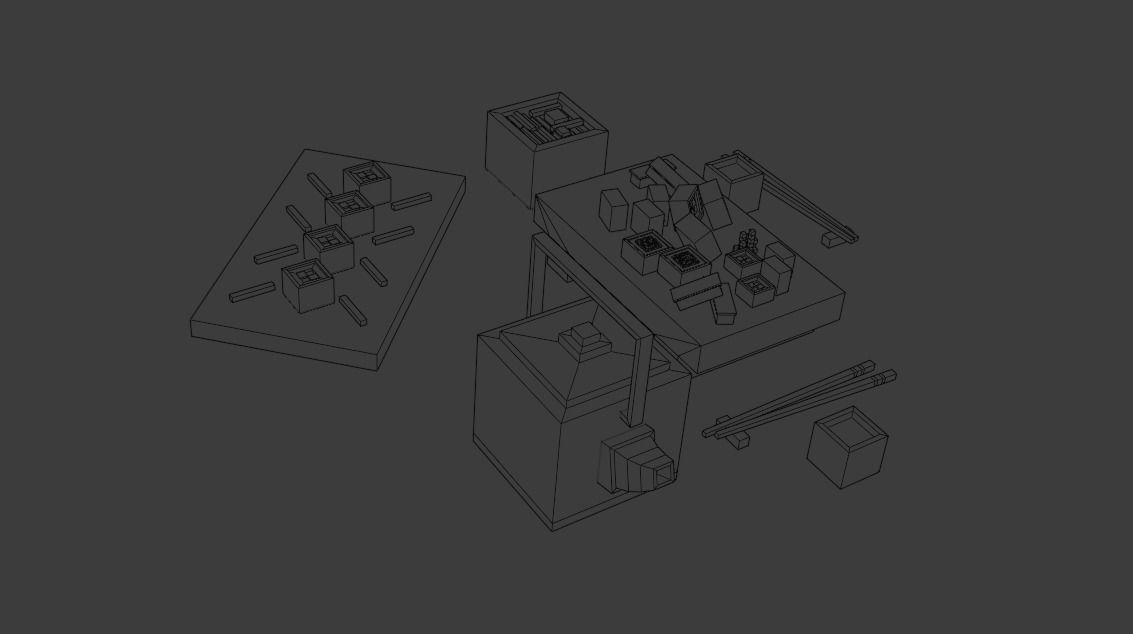 Cartoon sushi set model 3D model_34