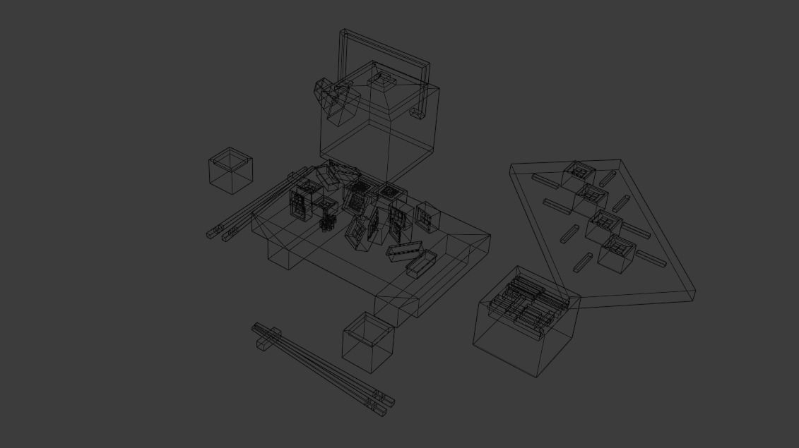 Cartoon sushi set model 3D model_17