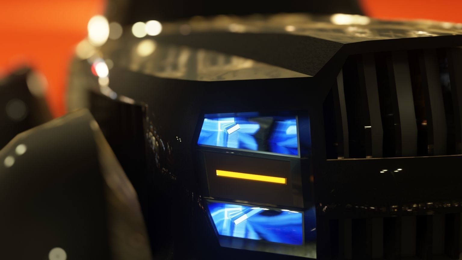 Affekta sci-fi futuristic cyberpunk lowpoly concept car Low-poly 3D model_8