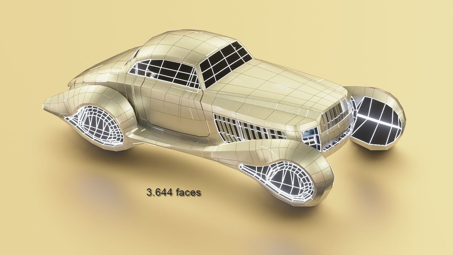 Affekta sci-fi futuristic cyberpunk lowpoly concept car Low-poly 3D model_1