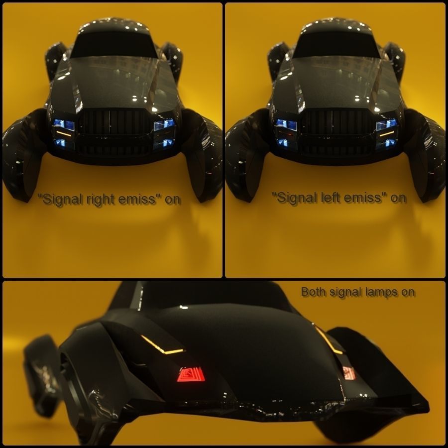 Affekta sci-fi futuristic cyberpunk lowpoly concept car Low-poly 3D model_12