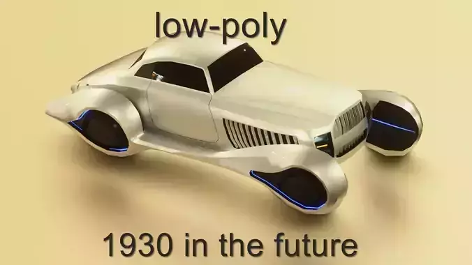 Affekta sci-fi futuristic cyberpunk lowpoly concept car