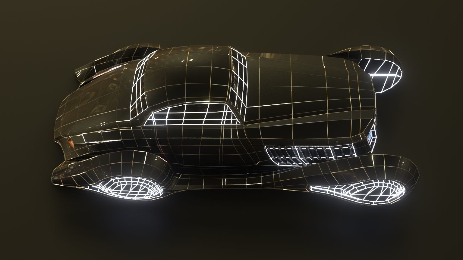 Affekta sci-fi futuristic cyberpunk lowpoly concept car Low-poly 3D model_5