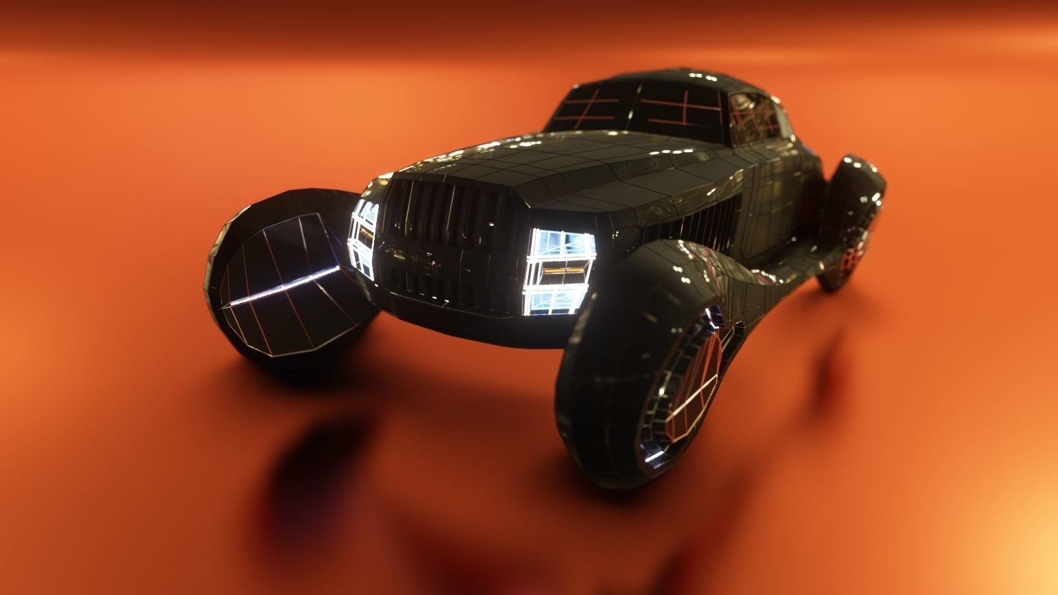 Affekta sci-fi futuristic cyberpunk lowpoly concept car Low-poly 3D model_7