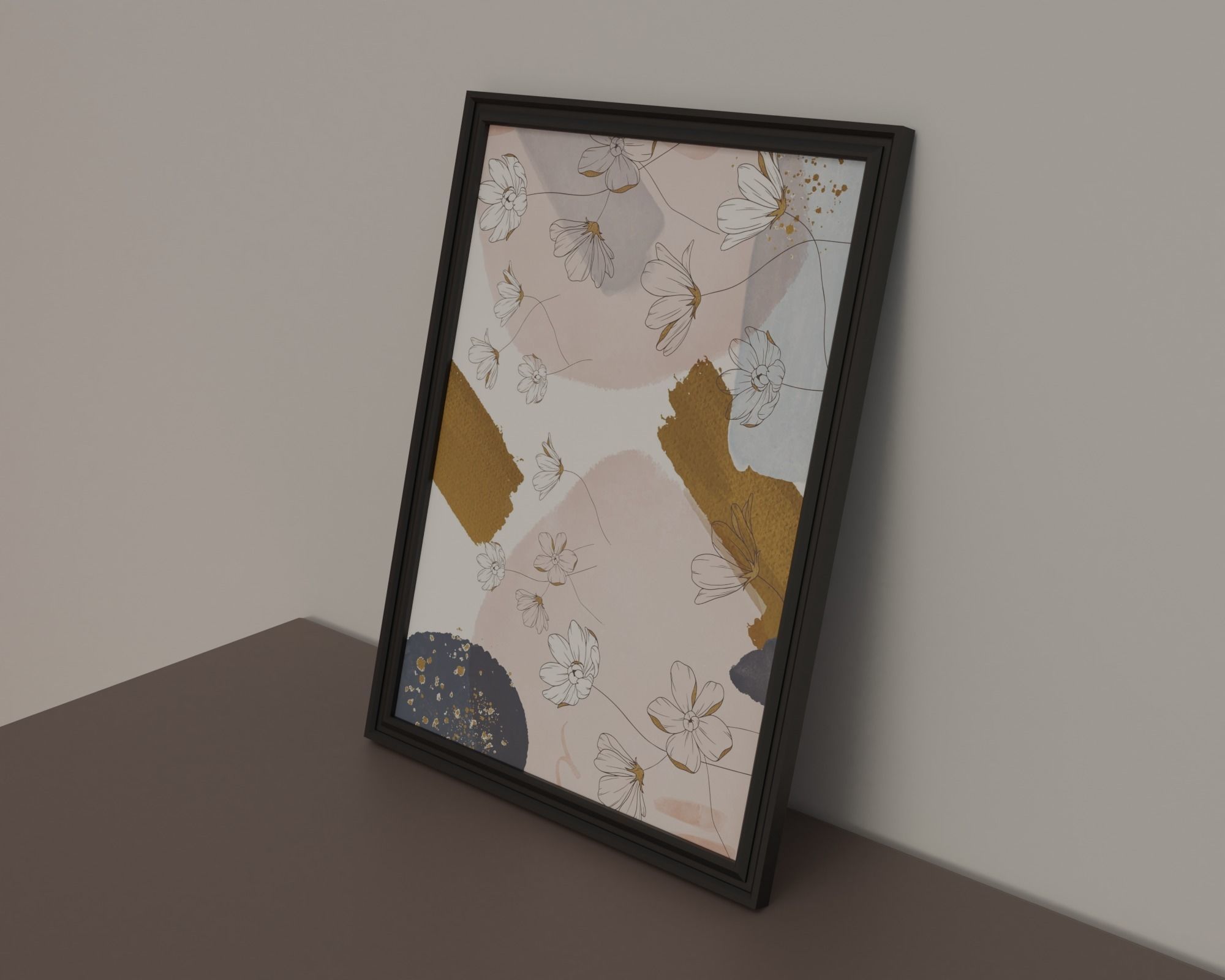 Bedroom alarm clock on table Low-poly 3D model_9