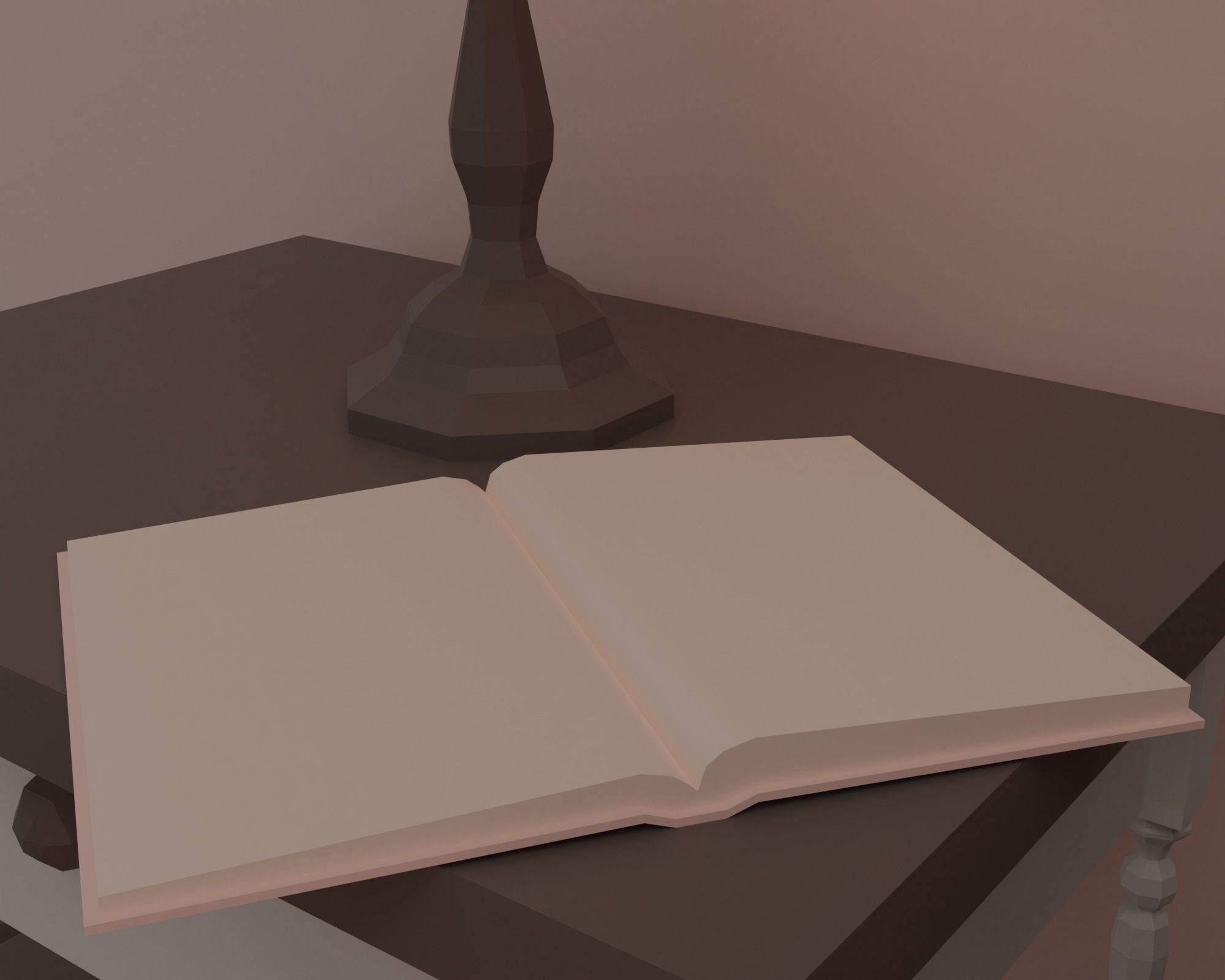 Bedroom alarm clock on table Low-poly 3D model_5