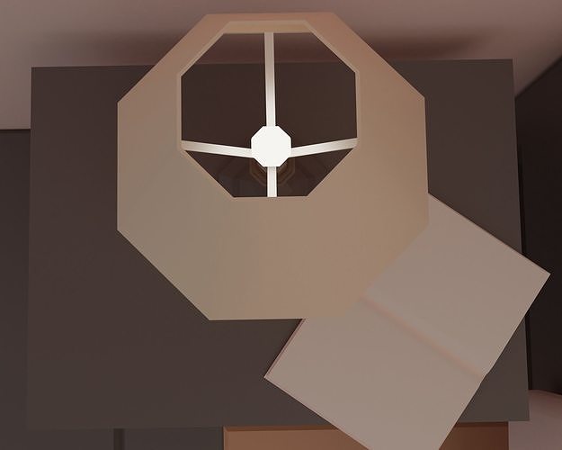 Bedroom alarm clock on table Low-poly 3D model 5