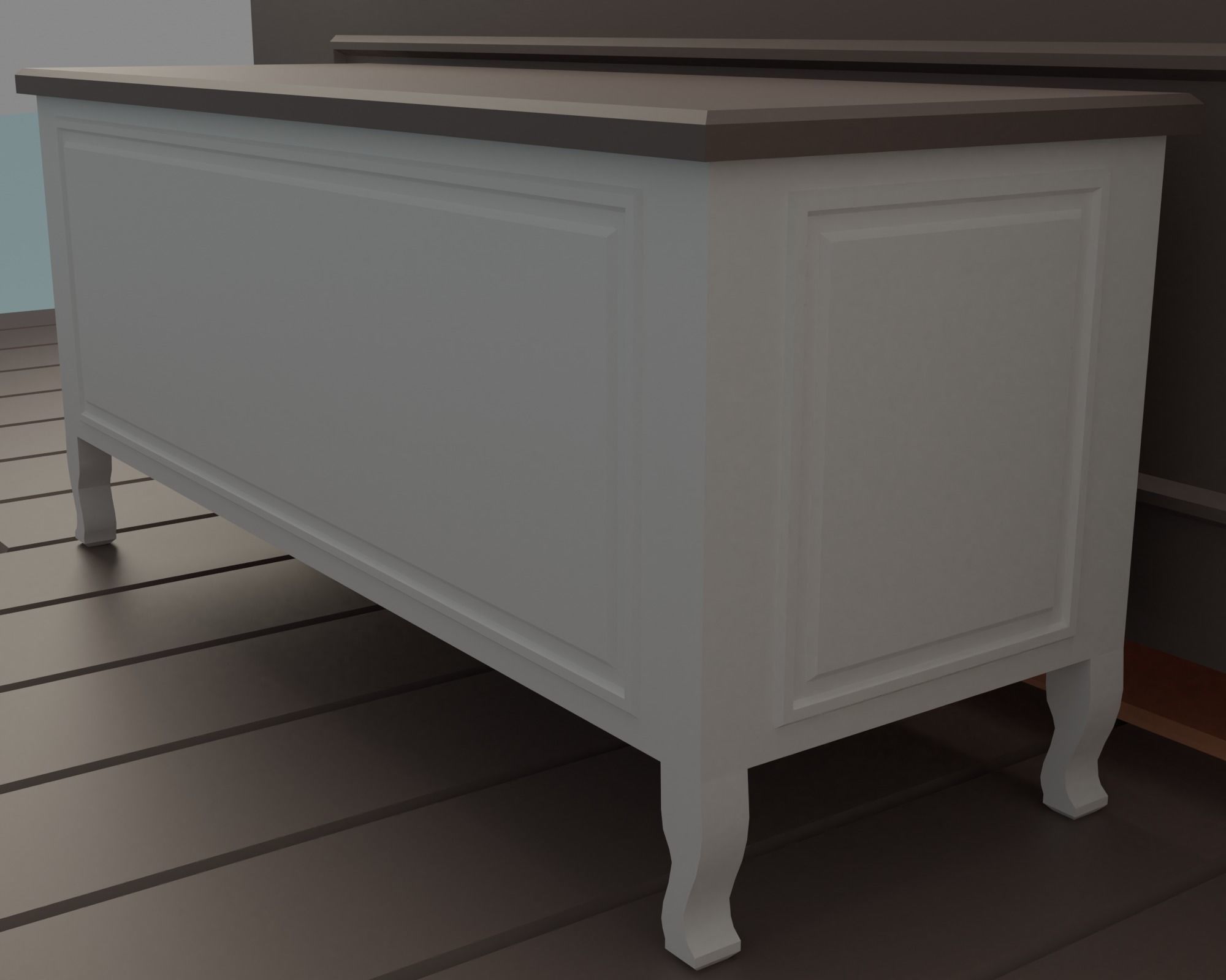 Bedroom alarm clock on table Low-poly 3D model_11