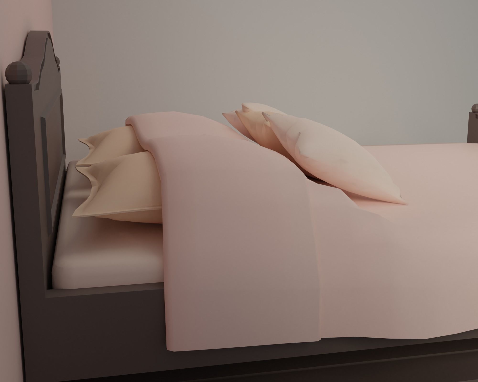 Bedroom alarm clock on table Low-poly 3D model_17