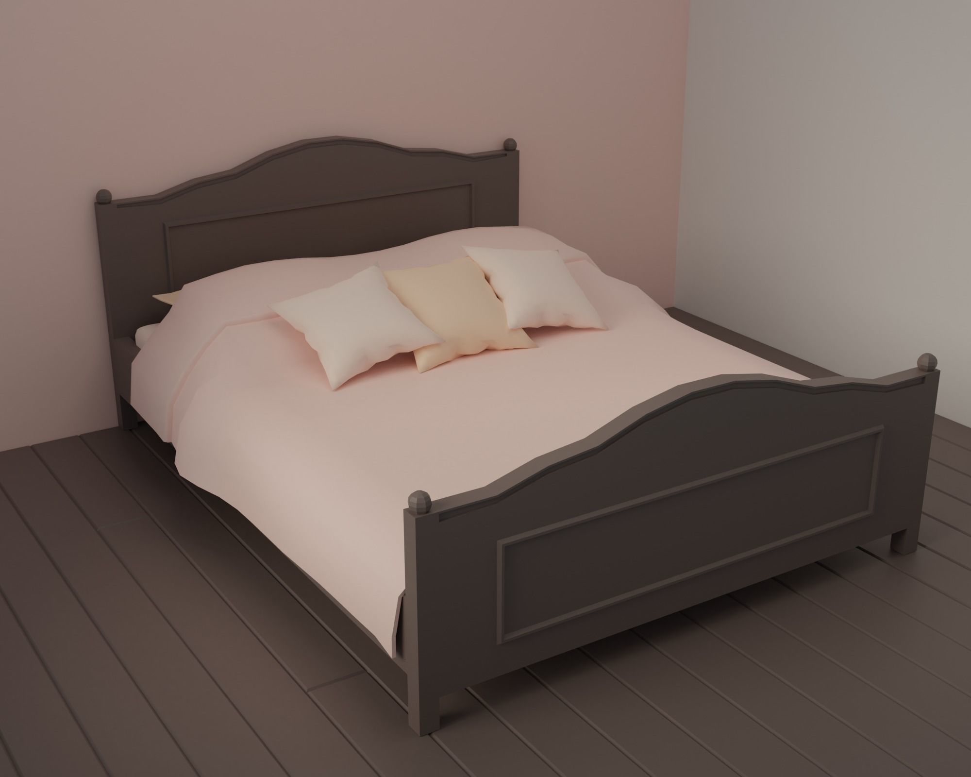Bedroom alarm clock on table Low-poly 3D model_16