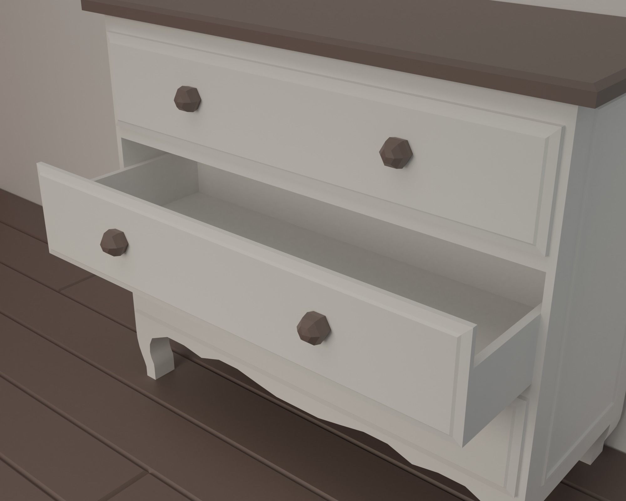 Bedroom alarm clock on table Low-poly 3D model_15