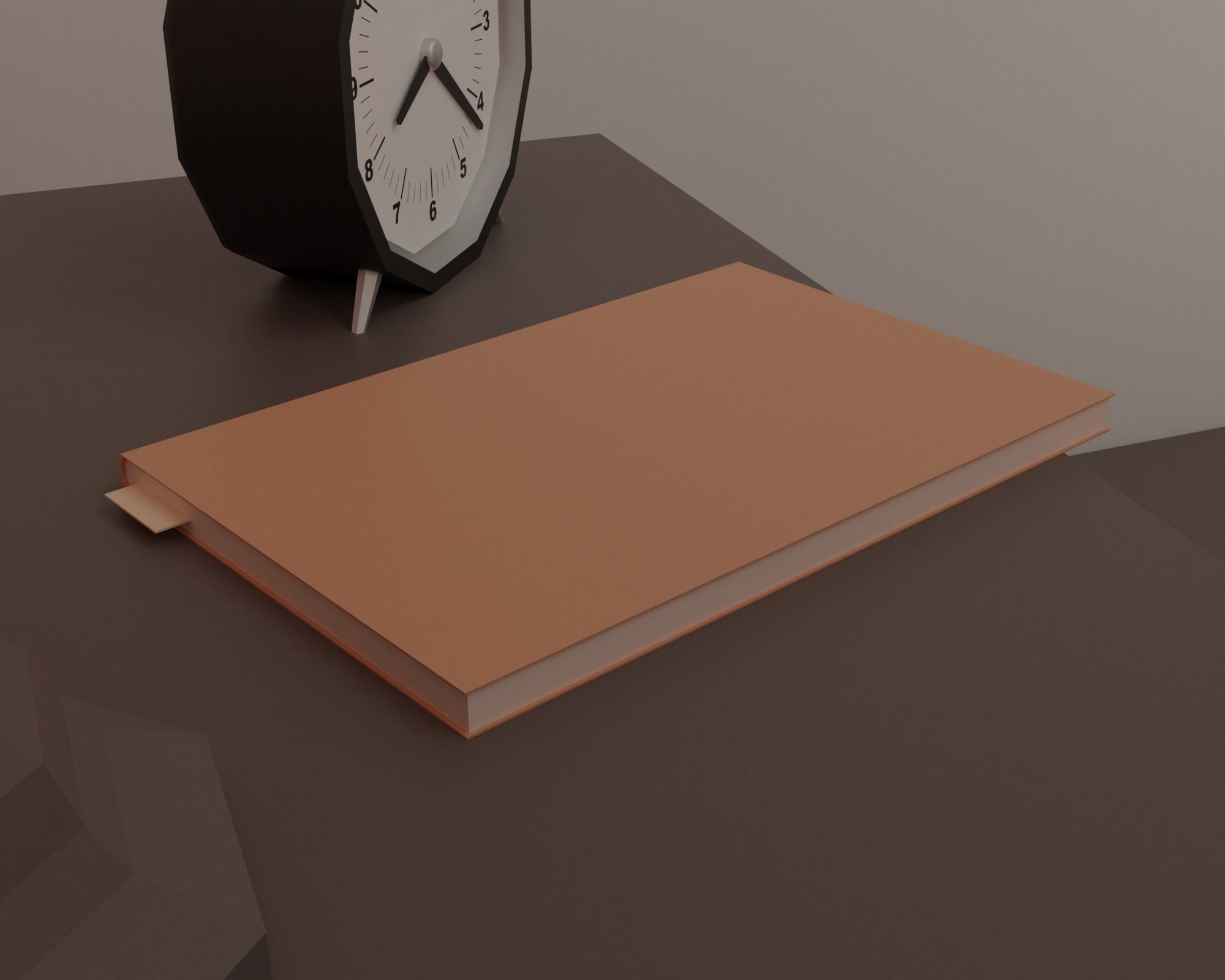 Bedroom alarm clock on table Low-poly 3D model_7