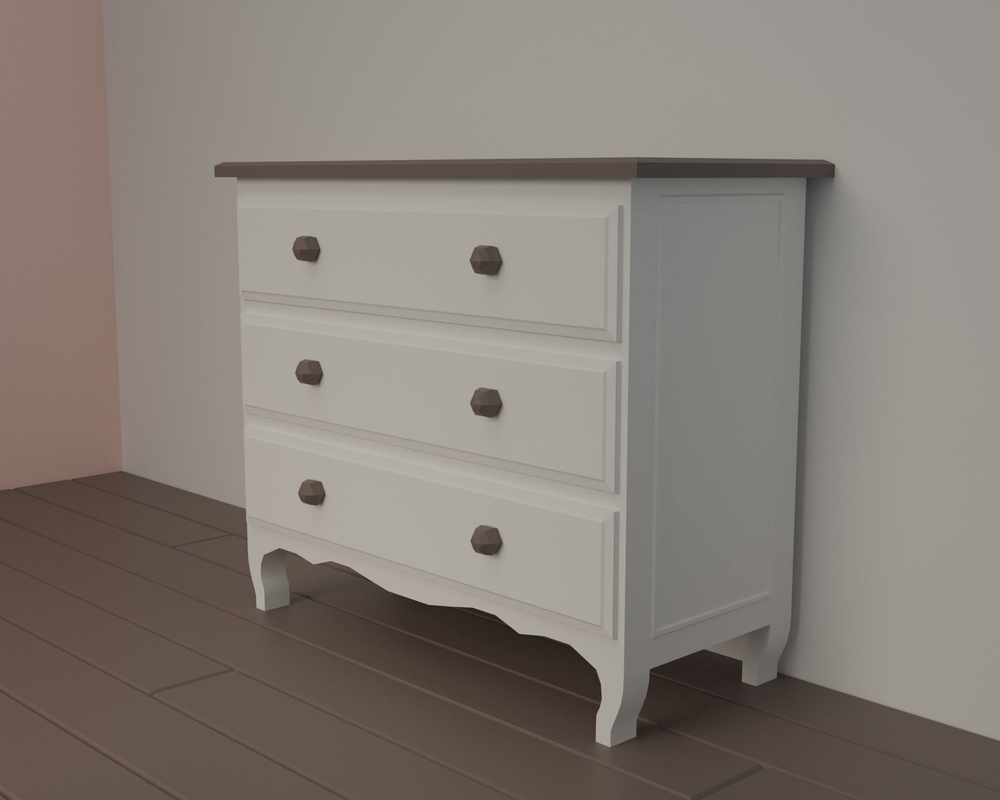 Bedroom alarm clock on table Low-poly 3D model_14