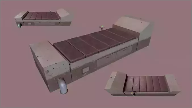 Simple Low-Poly Sci-Fi Bed Low-poly 3D model