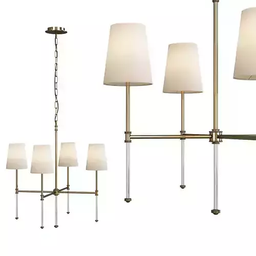 Camille Small Chandelier Antiqued Brass Low-poly 3D model