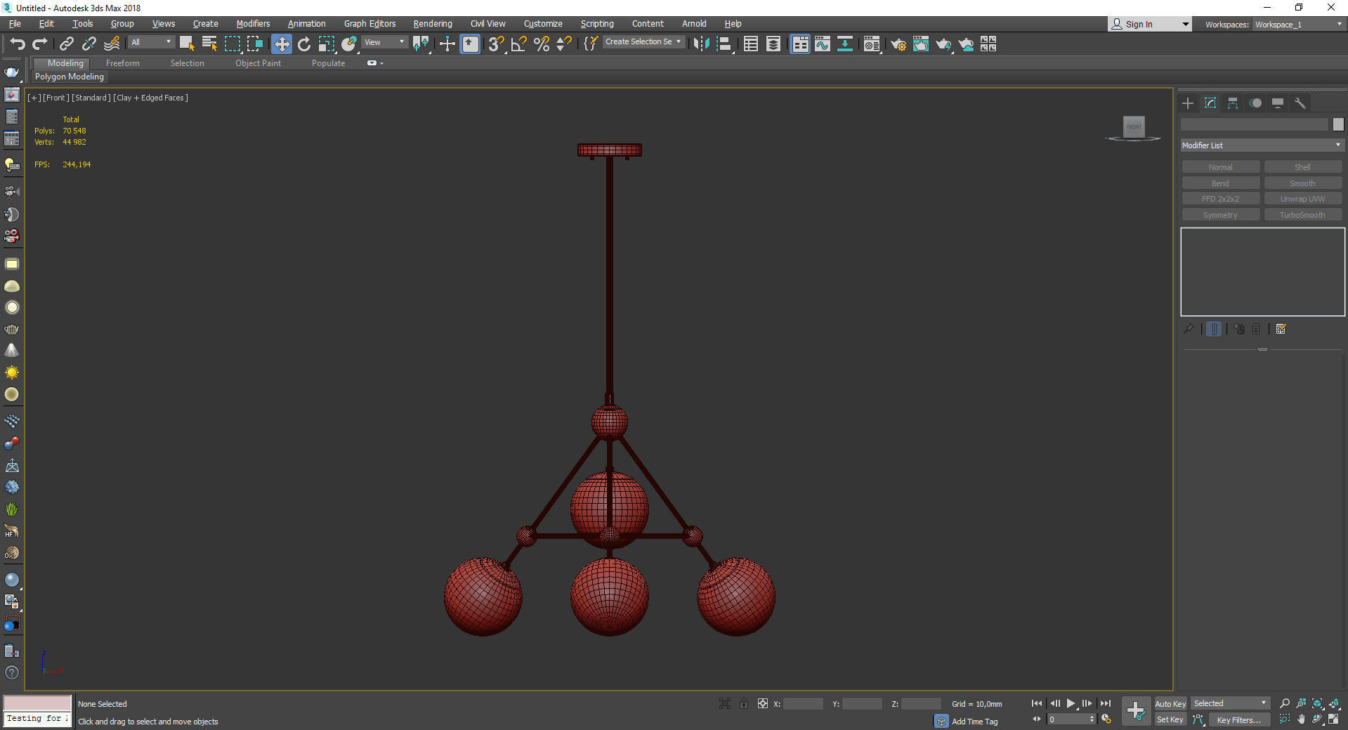 Kirkman Chandelier Gold Low-poly 3D model_2