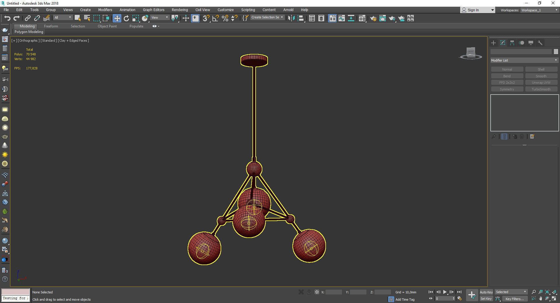 Kirkman Chandelier Gold Low-poly 3D model_3