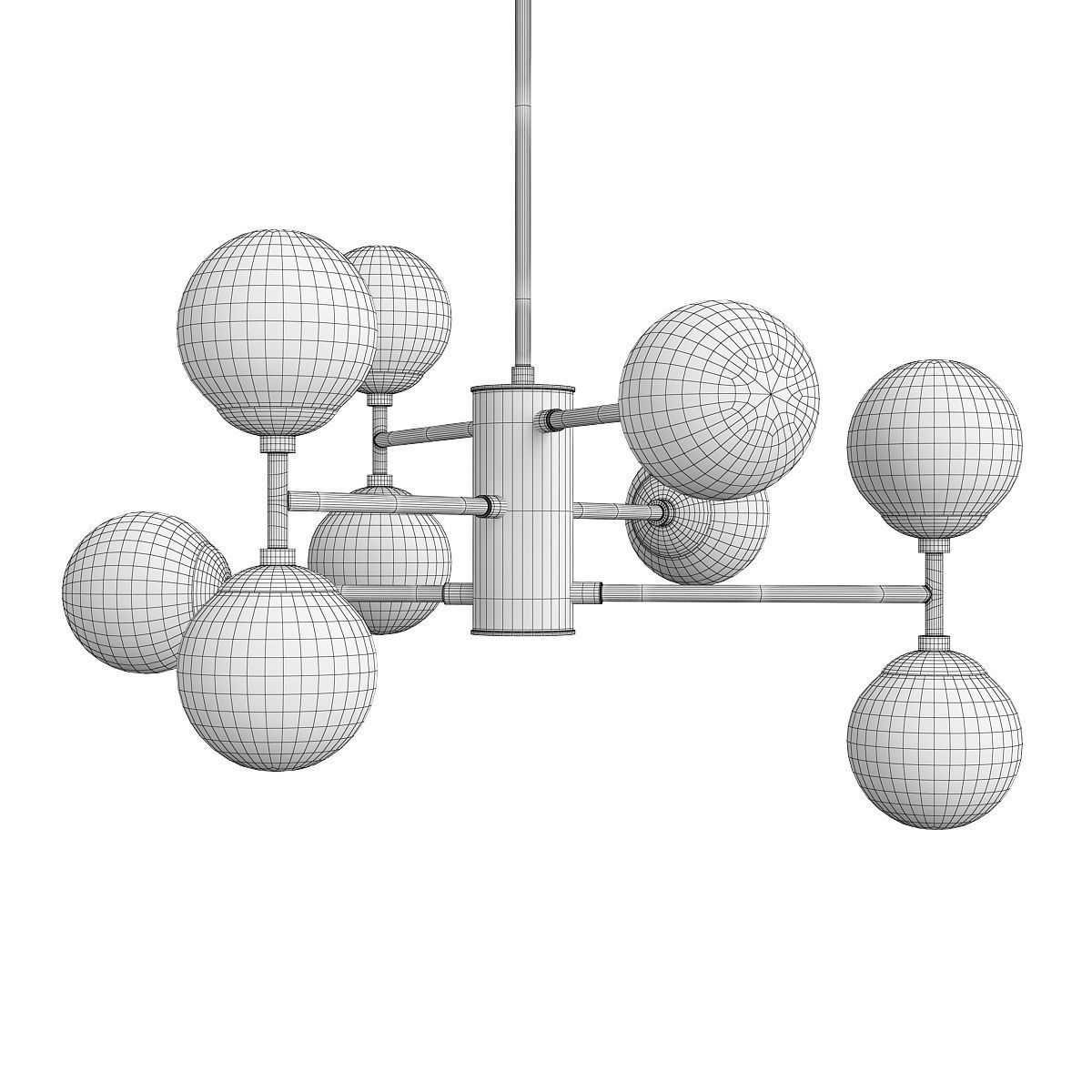 Dudley Chandelier Low-poly 3D model_1