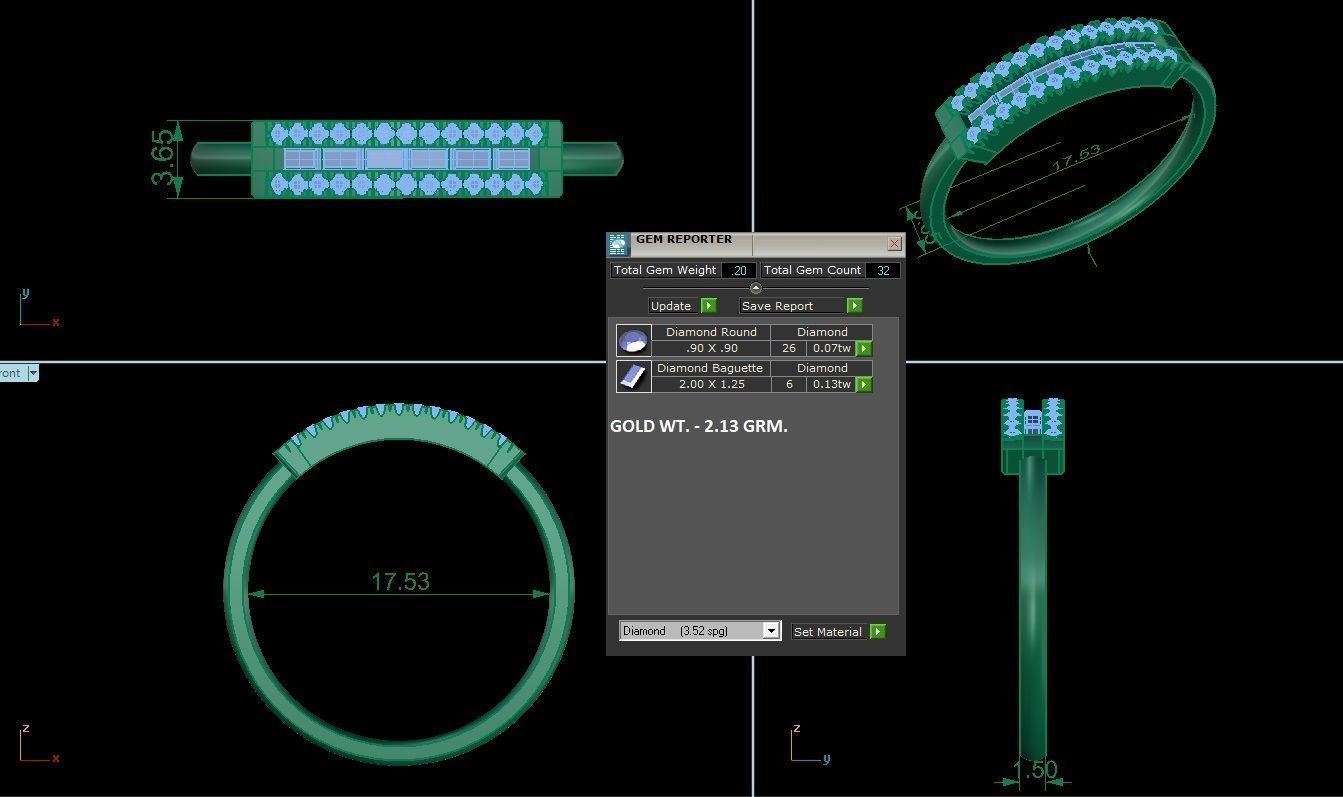 Minimalist Thin Light wt women ring 3dm stl 1- render detail 3D print model_1