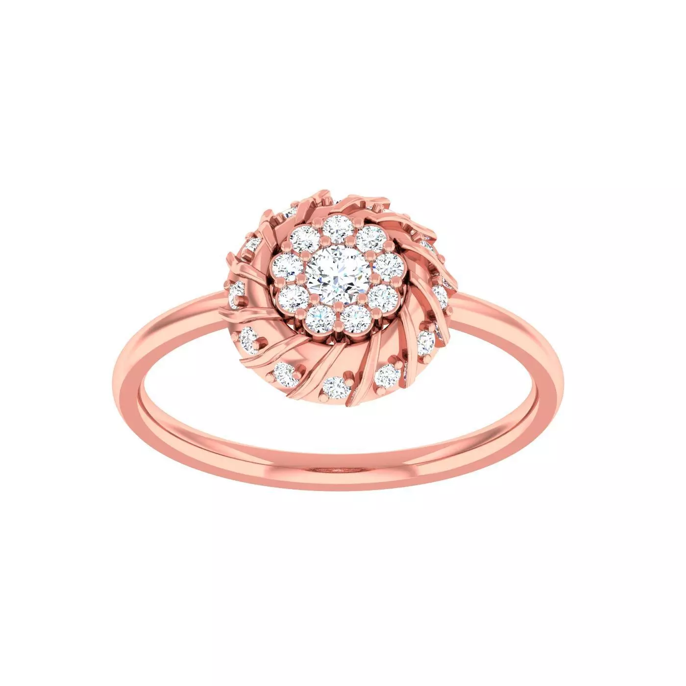 Minimalist Flower Thin Light wt women ring 3dm stl 1- render 3D print model_0