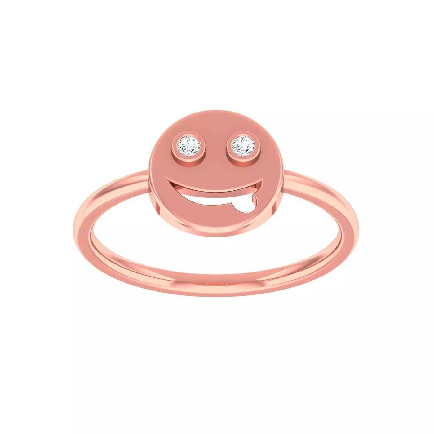 Minimalist Smile Face Thin Light wt women ring 3dm stl 1- render 3D print model_0